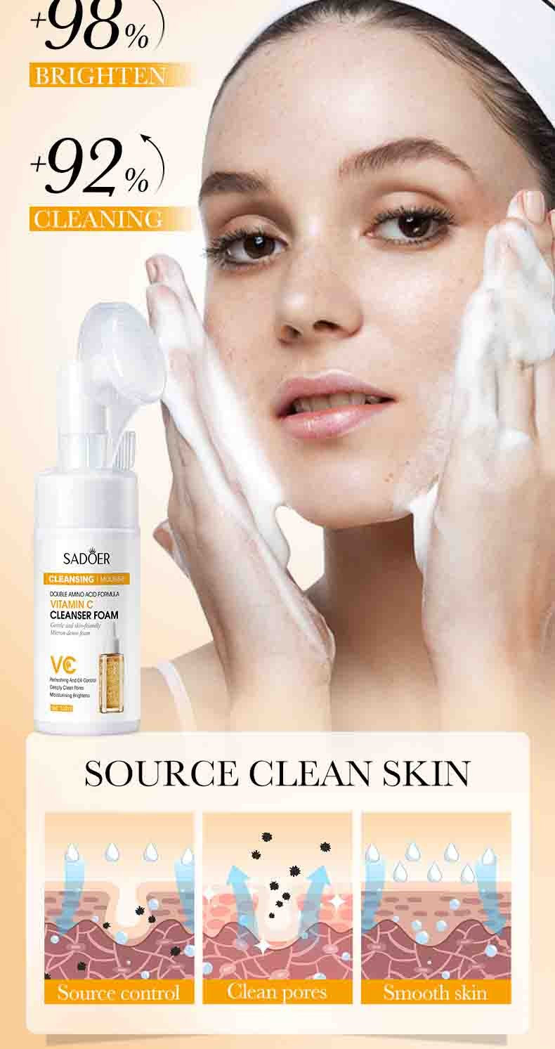 Espuma de Limpeza Facial - SAODER Q10 + Vitamina C