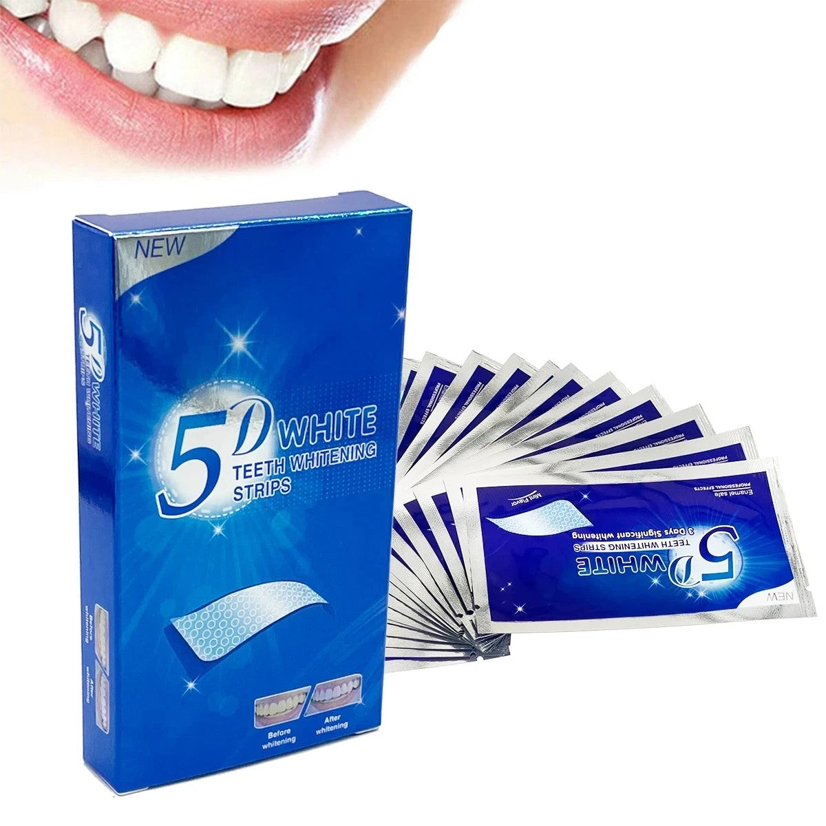 Fitas Clareadoras 5D para os Dentes
