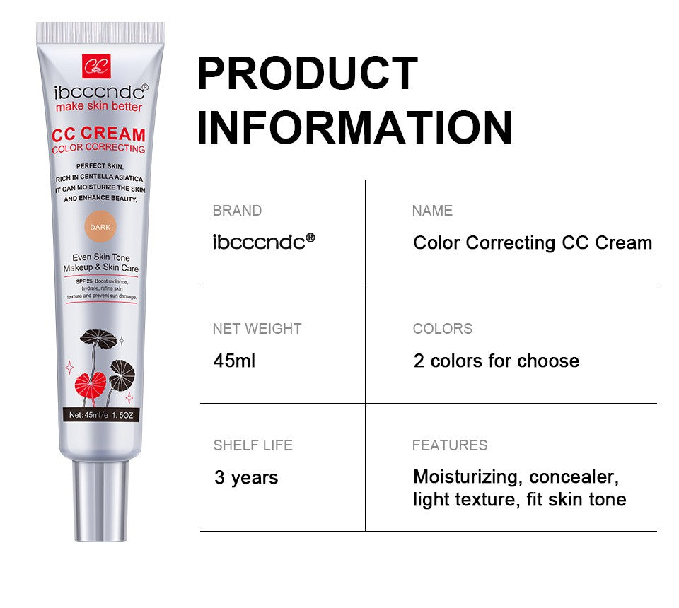 CC Cream com Centella Asiática – Corrige, Hidrata e Regenera a Pele