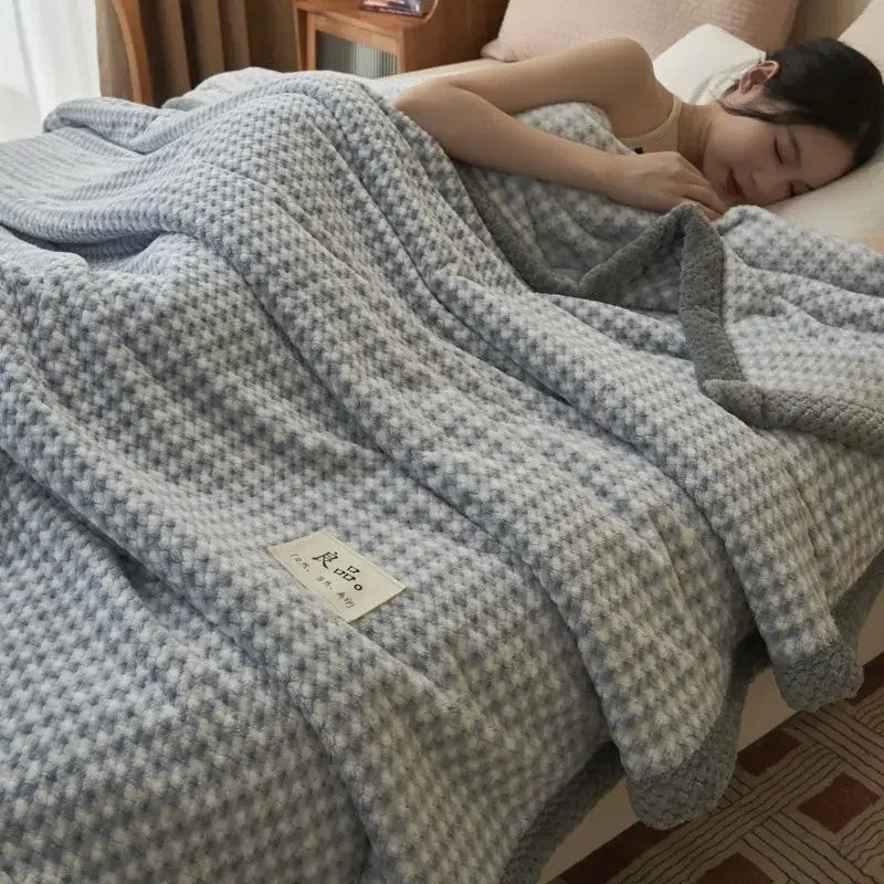 Cobertor de Lã Coral Xadrez – Alta Qualidade e Conforto