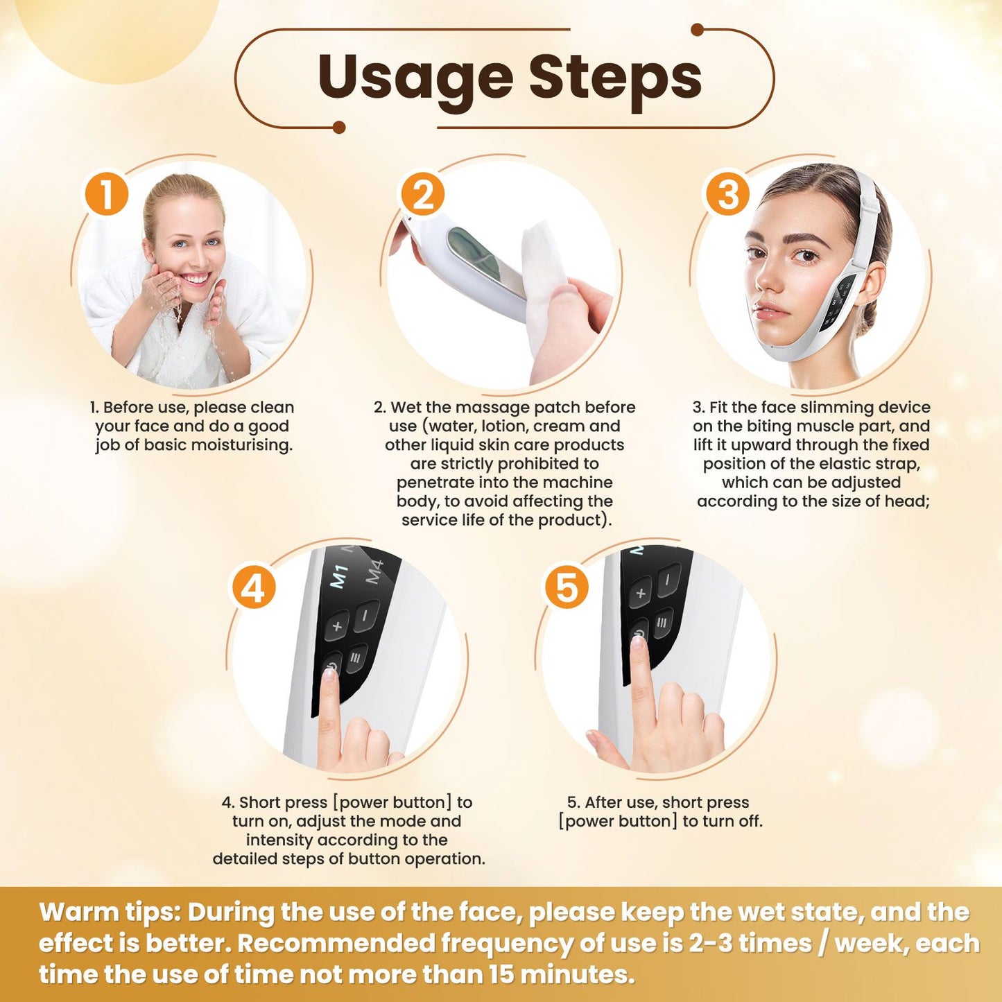 Massageador Facial V-Face com Microcorrente Recarregável