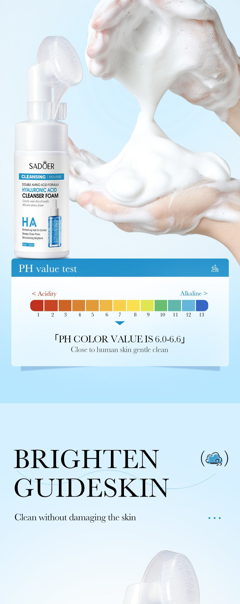 Espuma de Limpeza Facial - SAODER Q10 + Vitamina C