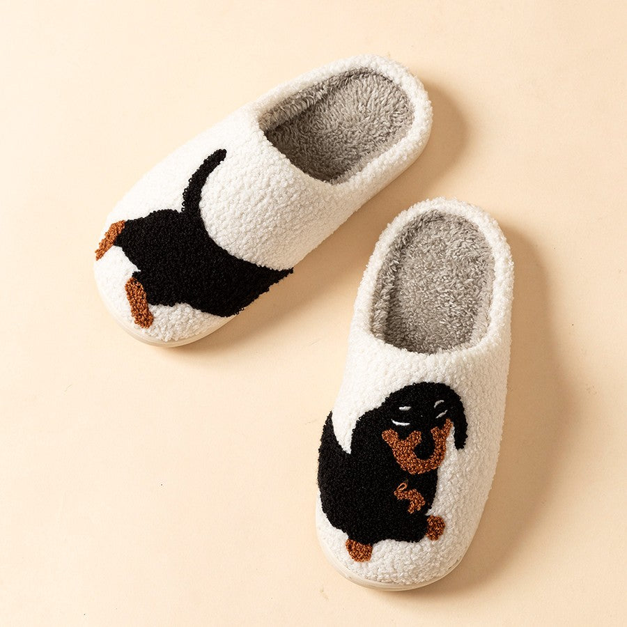 Pantufas de Algodão com Estampa de Cachorro Salsichinha