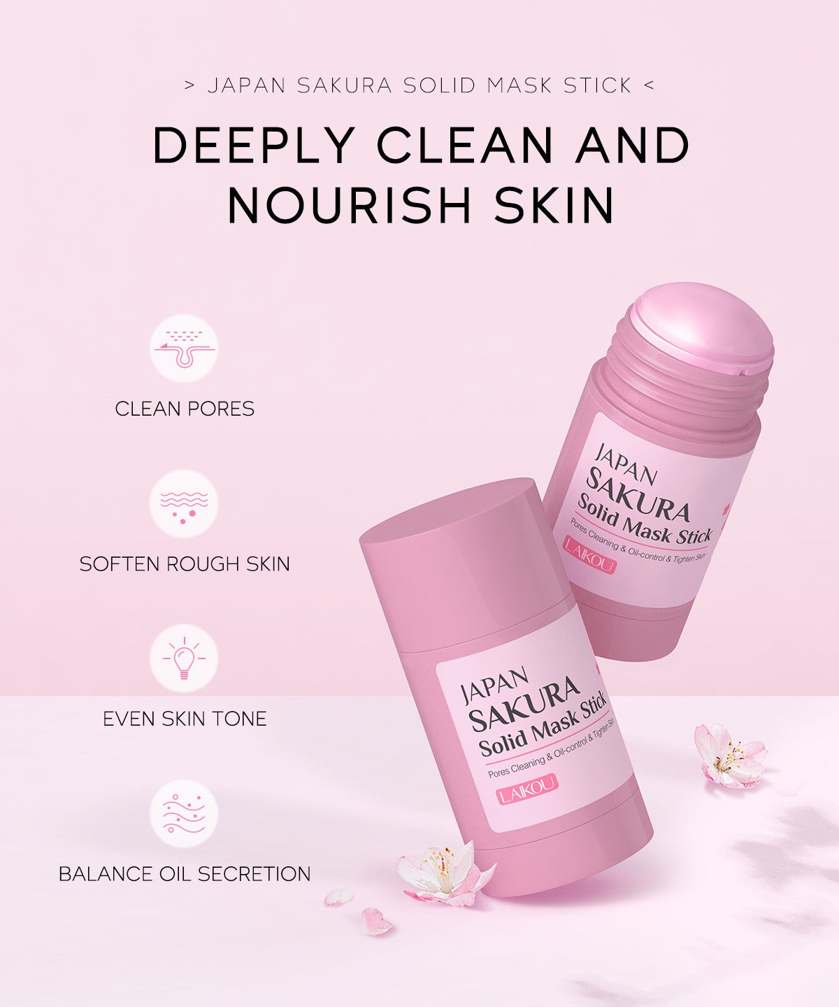 Bastão de Máscara Sólida Sakura LAIKOU — 40g