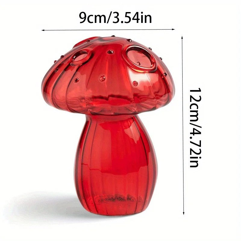 Vaso Cogumelo de Vidro Colorido