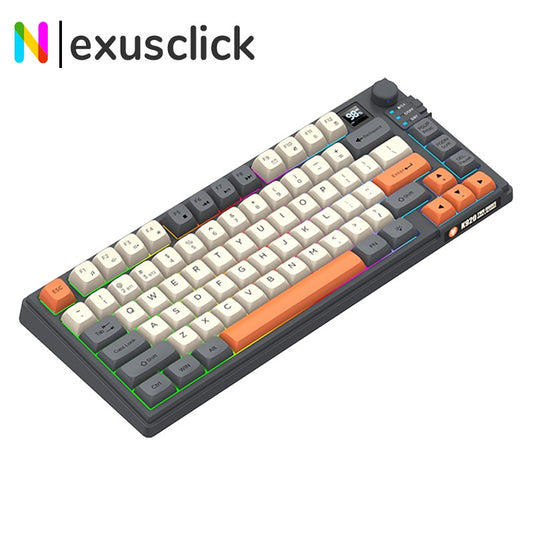 Kit Teclado e Mouse Ergonômicos com Tela, RGB e Precisão 1600DPI