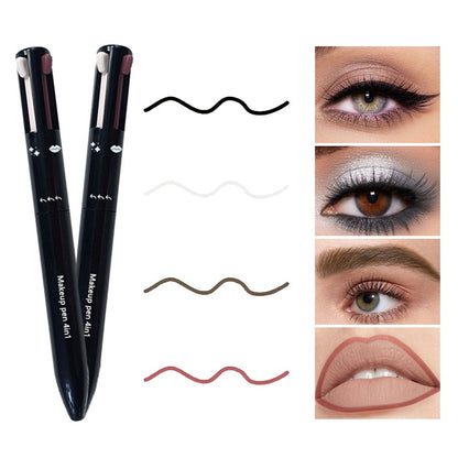 Caneta Delineadora Multifuncional 4 em 1 — Sobrancelha, Boca, Olhos e Iluminador