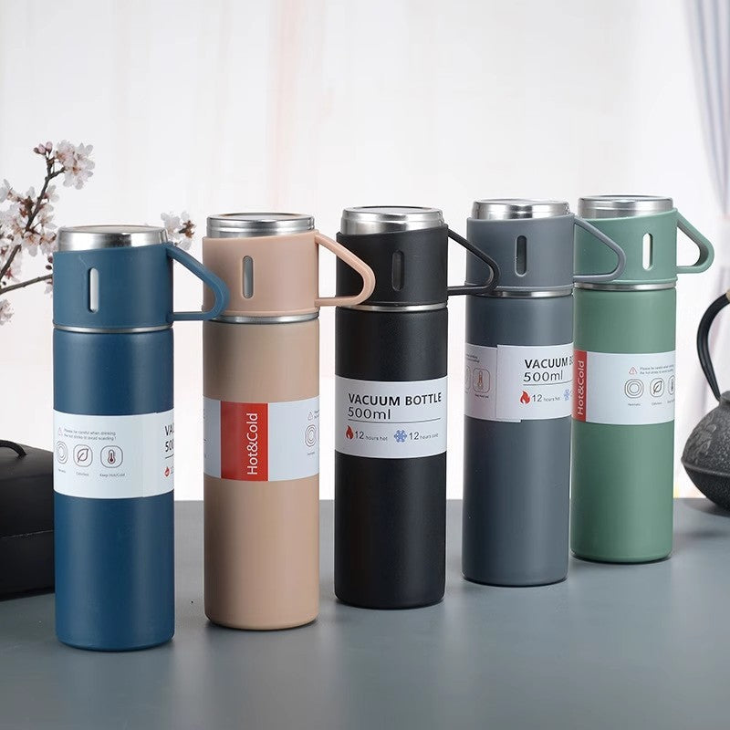 Garrafa Térmica Inox 500ml — Mantém Quente ou Frio por Até 12h