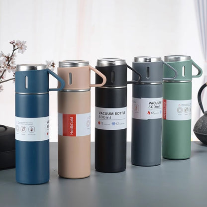 Garrafa Térmica Inox 500ml — Mantém Quente ou Frio por Até 12h