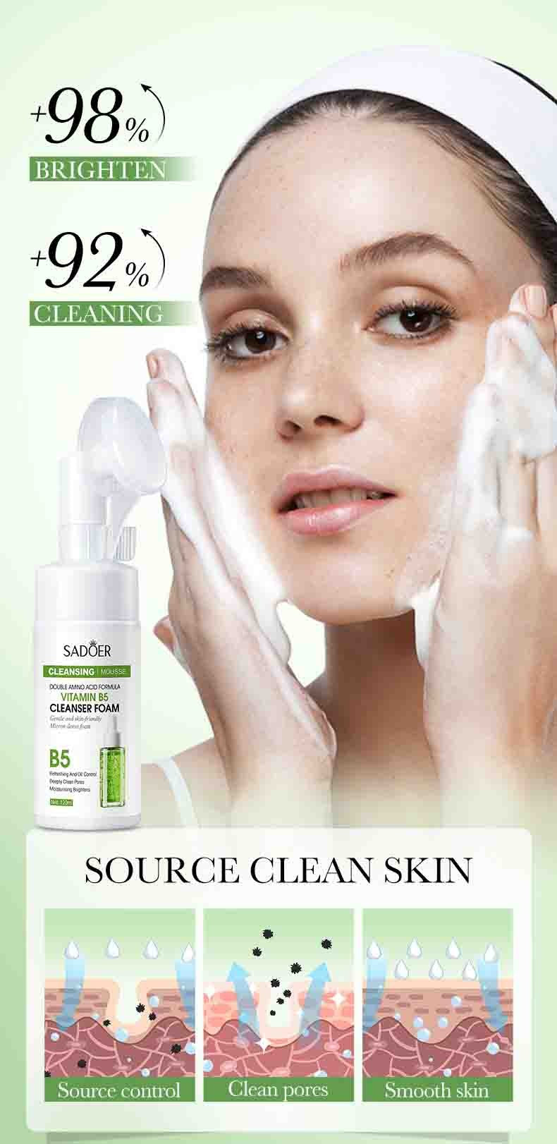 Espuma de Limpeza Facial - SAODER Q10 + Vitamina C