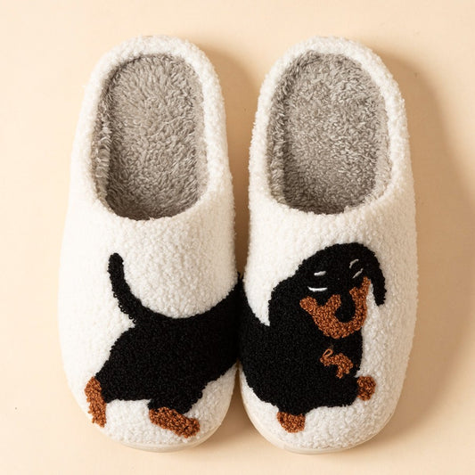 Pantufas de Algodão com Estampa de Cachorro Salsichinha