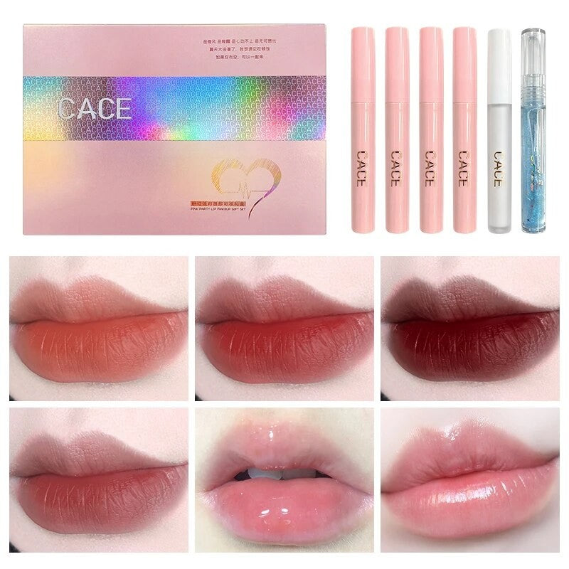 Conjunto Labial Rosa — 6 peças + presentinho