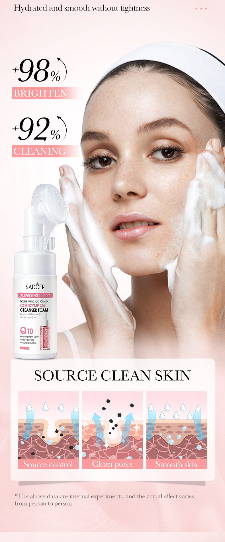 Espuma de Limpeza Facial - SAODER Q10 + Vitamina C