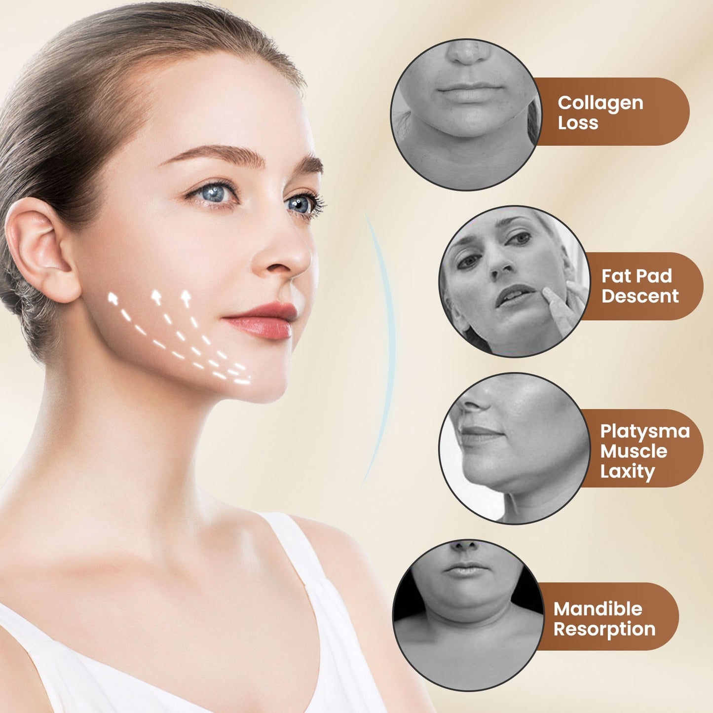 Massageador Facial V-Face com Microcorrente Recarregável