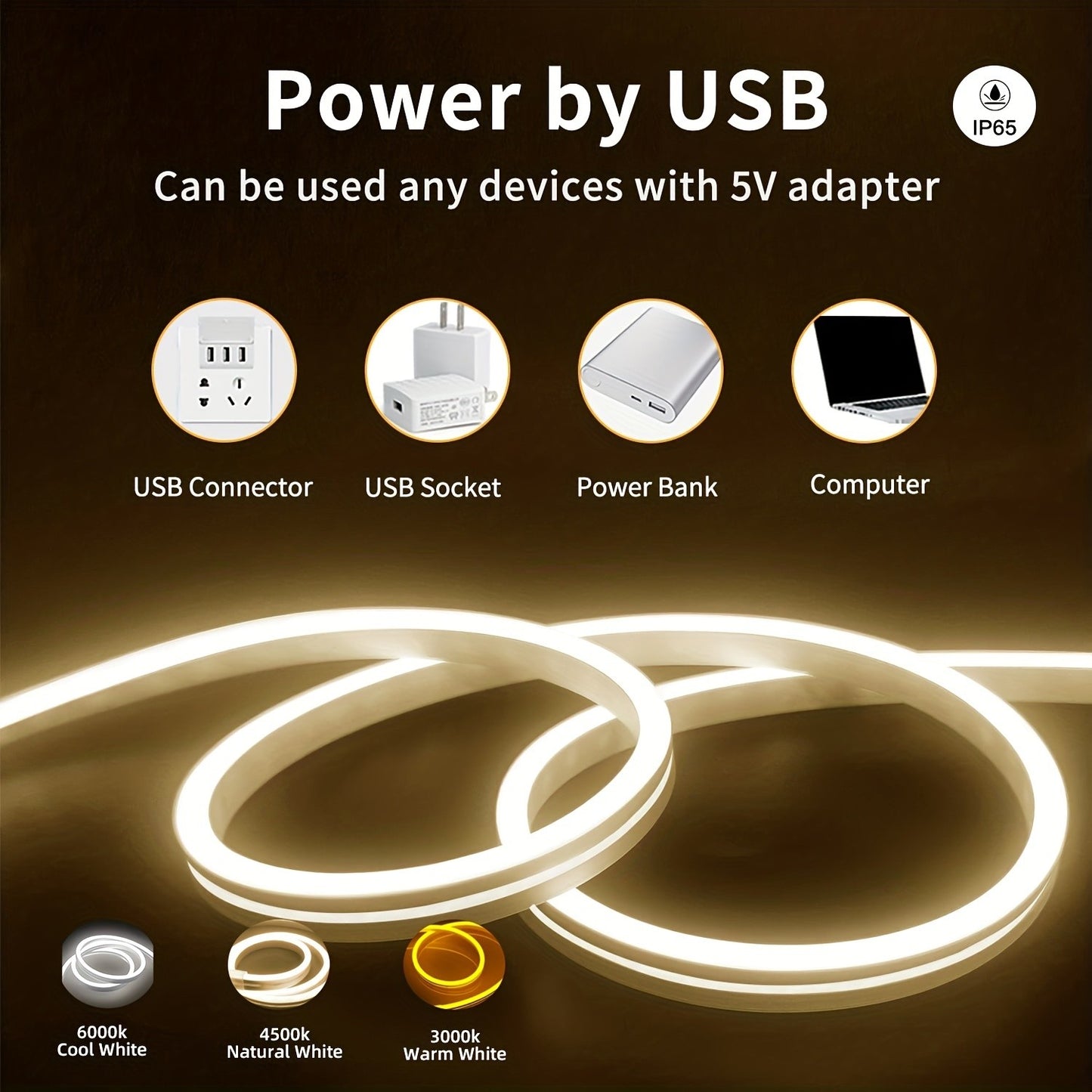 Fita LED Decorativa Shine-Tale com Conexão USB — Neon Flexível