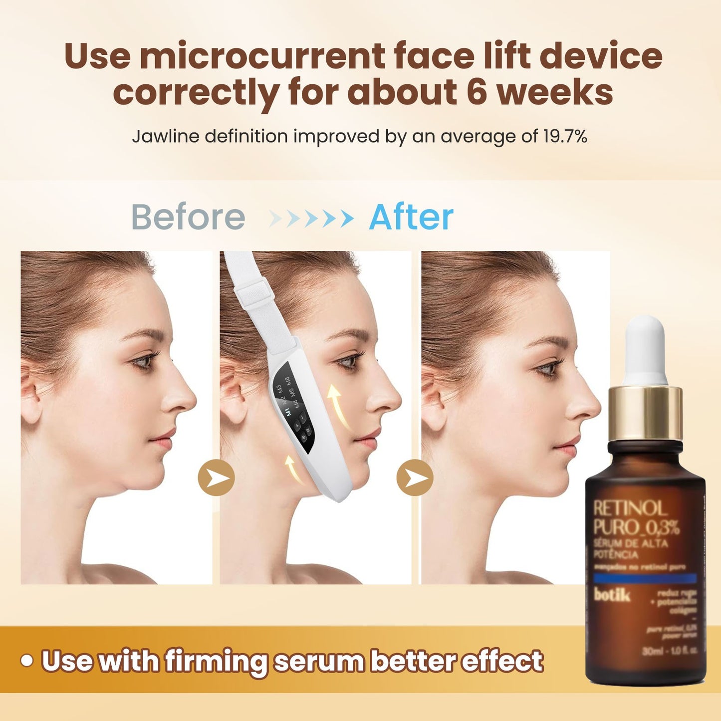 Massageador Facial V-Face com Microcorrente Recarregável