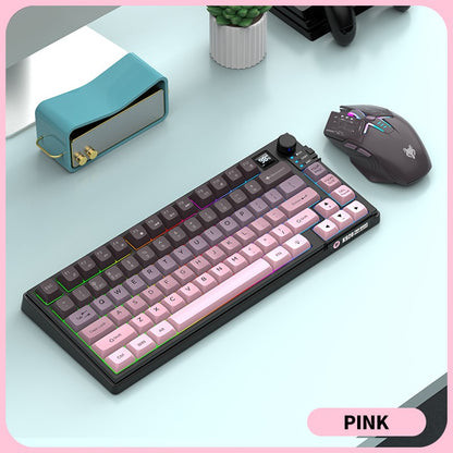 Kit Teclado e Mouse Ergonômicos com Tela, RGB e Precisão 1600DPI