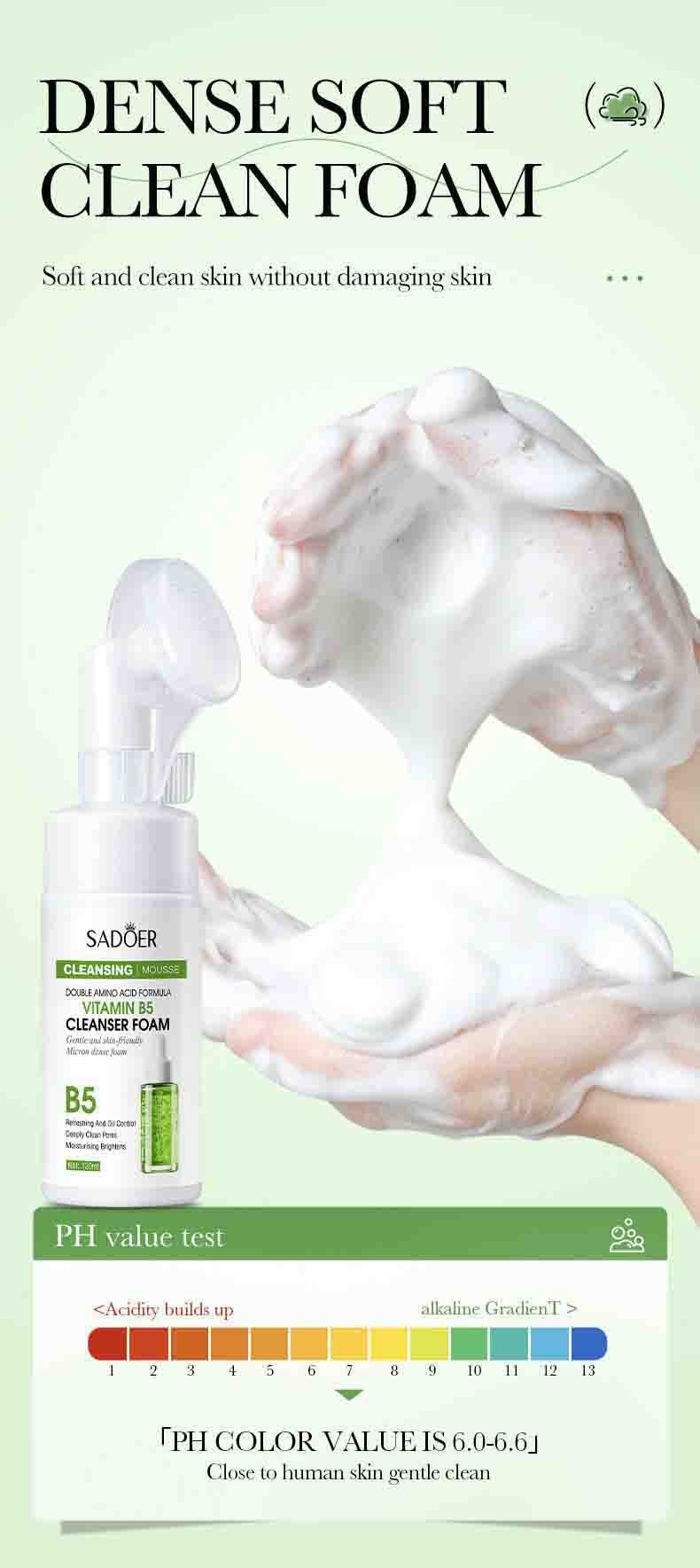 Espuma de Limpeza Facial - SAODER Q10 + Vitamina C