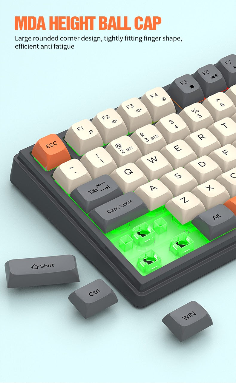 Kit Teclado e Mouse Ergonômicos com Tela, RGB e Precisão 1600DPI