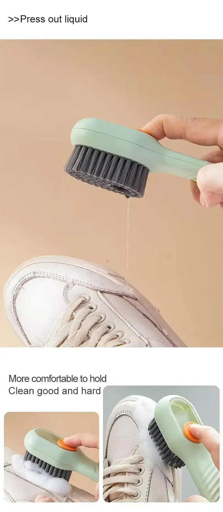 Escova de Limpeza com Sistema Push