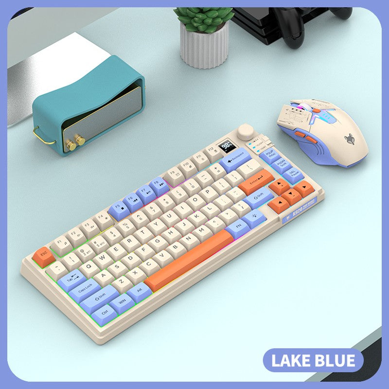 Kit Teclado e Mouse Ergonômicos com Tela, RGB e Precisão 1600DPI