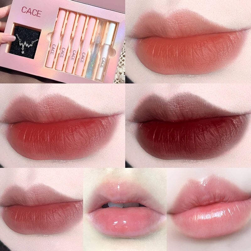 Conjunto Labial Rosa — 6 peças + presentinho