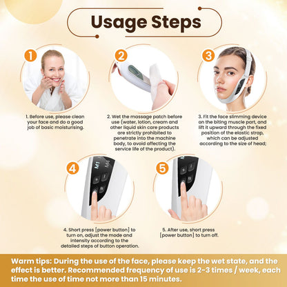 Massageador Facial V-Face com Microcorrente Recarregável