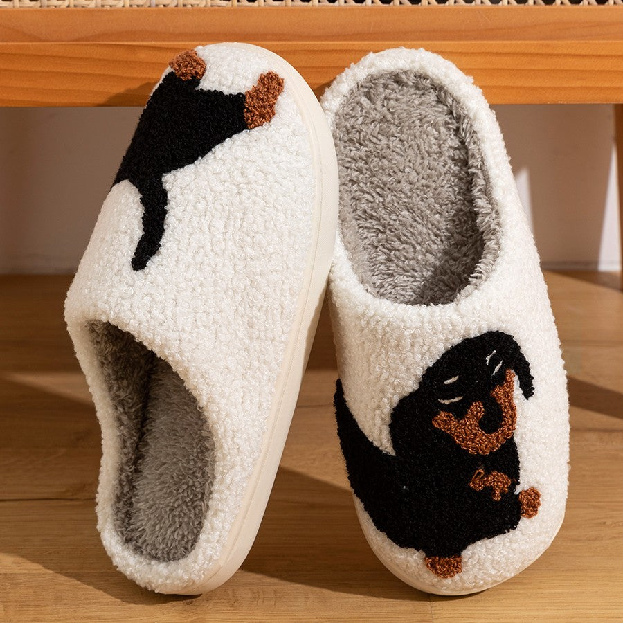 Pantufas de Algodão com Estampa de Cachorro Salsichinha
