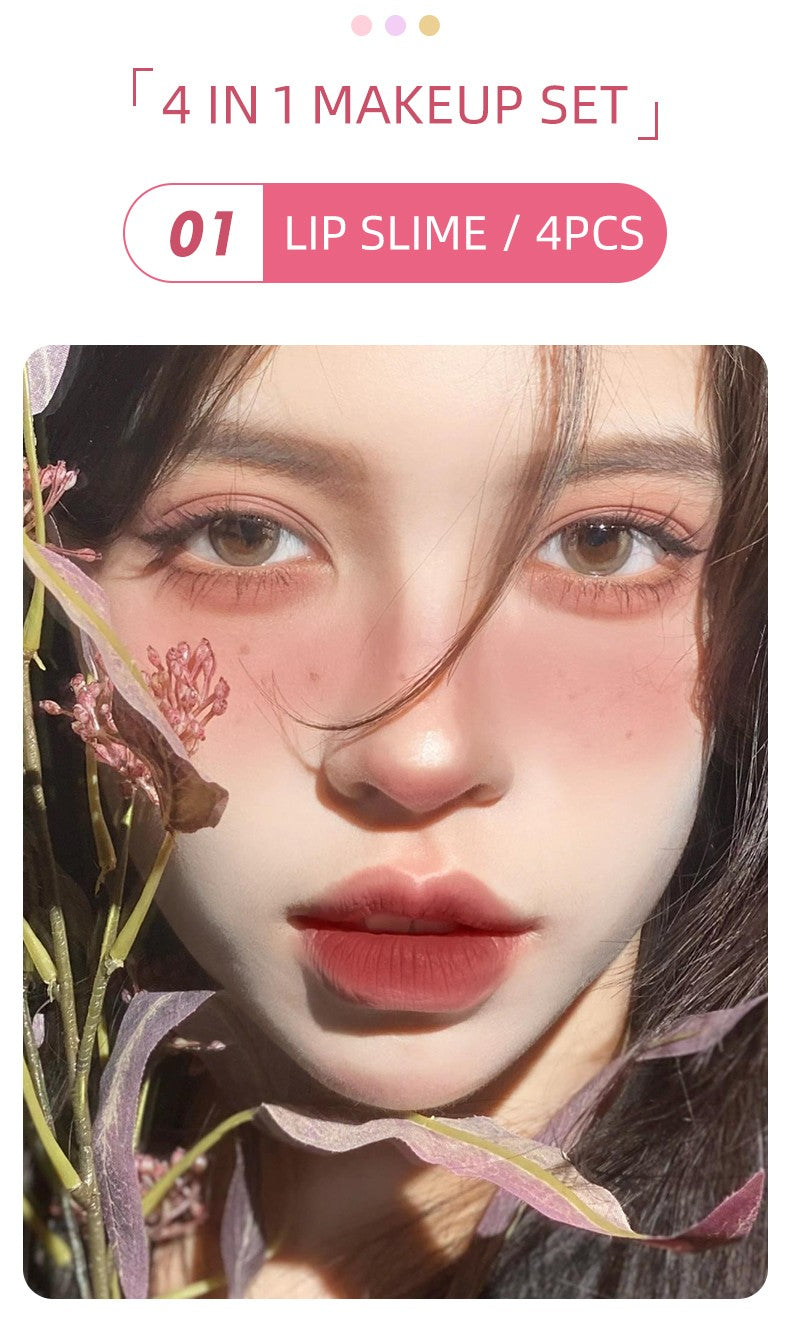 Conjunto Labial Rosa — 6 peças + presentinho