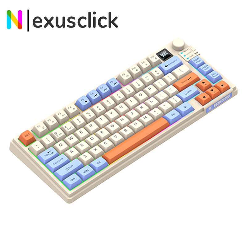 Kit Teclado e Mouse Ergonômicos com Tela, RGB e Precisão 1600DPI